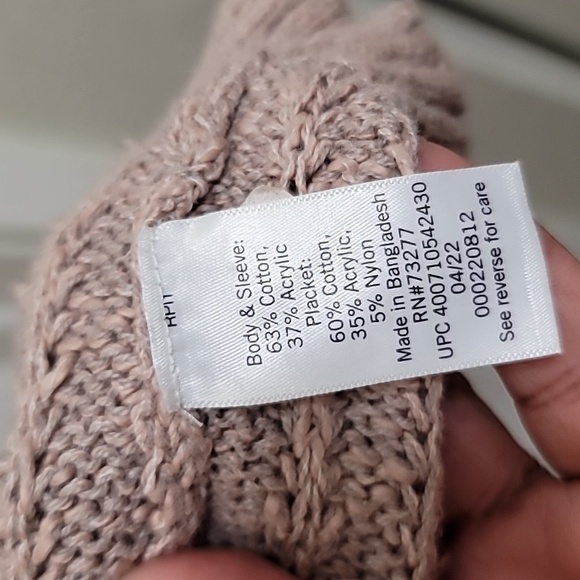 SO GOODS FOR LIFE WOMEN  CARDIGAN  WITH  3 BUTTON  BROWN  SIZE L - Picture 6 of 7